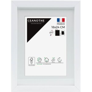 Ceanothe cadru Milano alb 13x18 cm cu passe-partout 10x15 cm