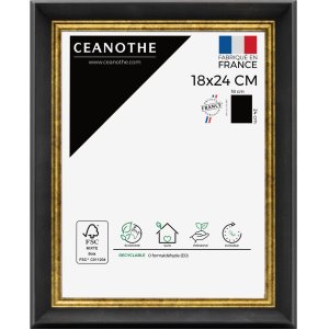 Ceanothe ramă foto Pandore 18x24 cm negru-auriu MDF...