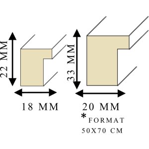 Ceanothe cadru Milano MDF cu passe-partout până la 50x70 cm