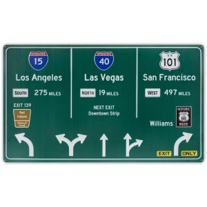 ZEP tin semn ROADS Downtown Strip 64x37.5 cm American...