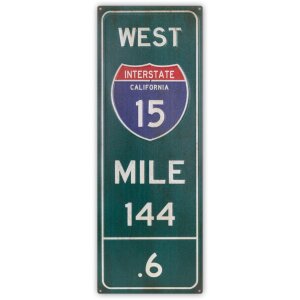 ZEP tin semn WEST 20x55x0.4 cm semn de trafic Interstate