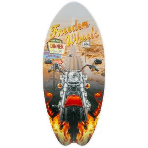 ZEP tin semn SURF 23x53x0.4 cm Surfboard Freedem Roți