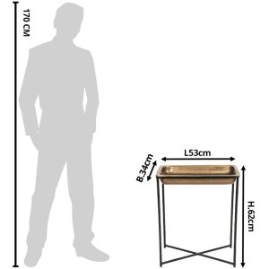 Clayre & Eef 50420L Masă laterală 53x54x62 cm Culoare cupru