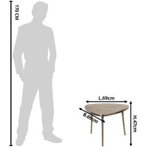 Clayre & Eef 50422M Măsuță 69x69x47 cm Culoare aurie