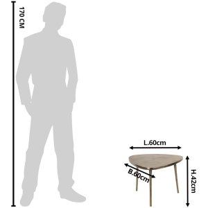 Clayre & Eef 50422S Măsuță 60x60x42 cm Culoare aurie