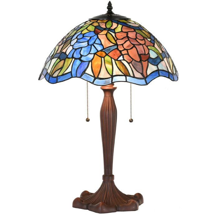 Clayre & Eef 5LL-1204 Lampă de masă Tiffany Ø 41x60 cm E27-max 2x60W Albastru - maro