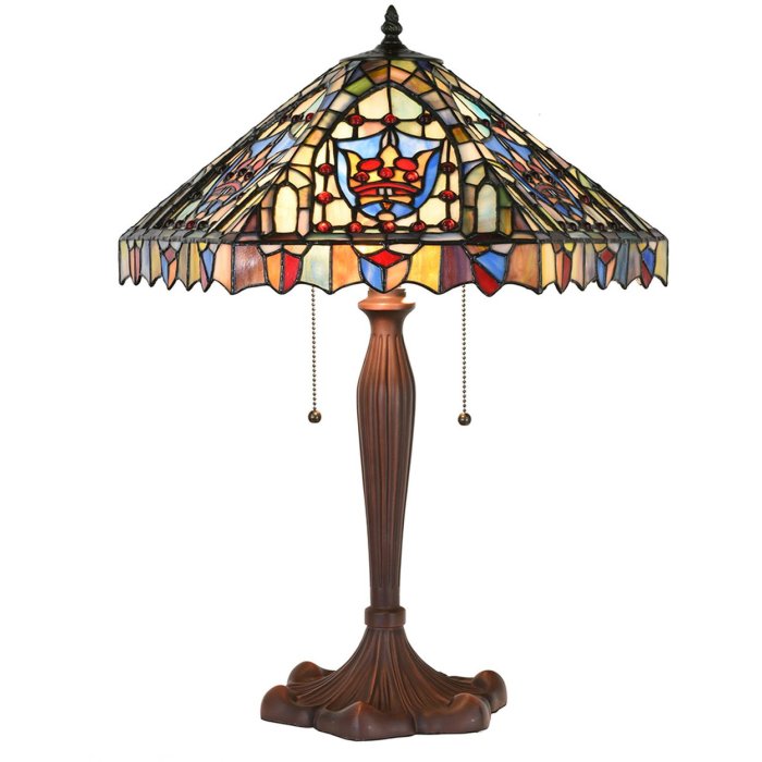 Clayre & Eef 5LL-1206 Lampă de masă Tiffany Ø 47x60 cm E27-max 2x60W Bej - Albastru