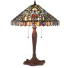 Clayre & Eef 5LL-1206 Lampă de masă Tiffany Ø 47x60 cm E27-max 2x60W Bej - Albastru