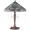 Clayre & Eef 5LL-1206 Lampă de masă Tiffany Ø 47x60 cm E27-max 2x60W Bej - Albastru