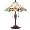 Clayre & Eef 5LL-1213 Lampă de masă Tiffany 44x61x64 cm E27-max 2x60W Alb - Verde