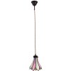 Clayre & Eef 5LL-6196 Lampă suspendată Tiffany Ø 15x115 cm E14-max 1x40W Roz - Bej