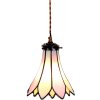 Clayre & Eef 5LL-6196 Lampă suspendată Tiffany Ø 15x115 cm E14-max 1x40W Roz - Bej