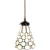 Clayre & Eef 5LL-6198 Lampă suspendată Tiffany Ø 15x115 cm E14-max 1x40W Alb - Maro