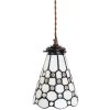 Clayre & Eef 5LL-6198 Lampă suspendată Tiffany Ø 15x115 cm E14-max 1x40W Alb - Maro