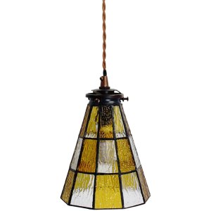 Clayre & Eef 5LL-6199 Lampă suspendată Tiffany Ø 15x115 cm E14-max 1x40W Galben - Maro