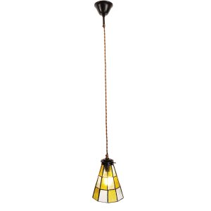 Clayre & Eef 5LL-6199 Lampă suspendată Tiffany Ø 15x115 cm E14-max 1x40W Galben - Maro