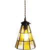 Clayre & Eef 5LL-6199 Lampă suspendată Tiffany Ø 15x115 cm E14-max 1x40W Galben - Maro