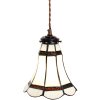 Clayre & Eef 5LL-6201 Lampă suspendată Tiffany Ø 15x115 cm E14-max 1x40W Alb - Maro