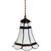 Clayre & Eef 5LL-6201 Lampă suspendată Tiffany Ø 15x115 cm E14-max 1x40W Alb - Maro