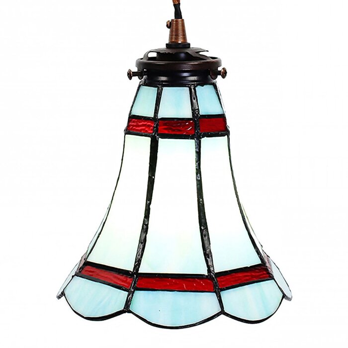 Clayre & Eef 5LL-6202 Lampă suspendată Tiffany Ø 15x115 cm E14-max 1x25W Albastru - Roșu