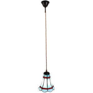 Clayre & Eef 5LL-6202 Lampă suspendată Tiffany Ø 15x115 cm E14-max 1x25W Albastru - Roșu