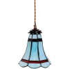 Clayre & Eef 5LL-6202 Lampă suspendată Tiffany Ø 15x115 cm E14-max 1x25W Albastru - Roșu