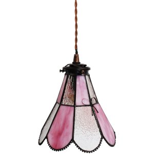 Clayre & Eef 5LL-6217 Lampă suspendată Tiffany 18x15x115 cm E14-max 1x25W Roz