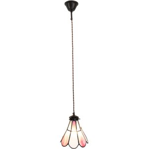 Clayre & Eef 5LL-6217 Lampă suspendată Tiffany 18x15x115 cm E14-max 1x25W Roz