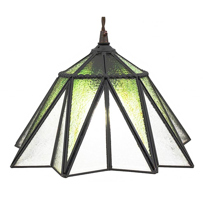 Clayre & Eef 5LL-6222 Lampă suspendată Tiffany Ø 31x107 cm E27-max 1x40W Verde