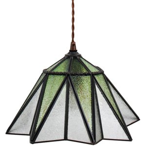 Clayre & Eef 5LL-6222 Lampă suspendată Tiffany Ø 31x107 cm E27-max 1x40W Verde