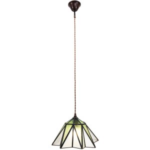 Clayre & Eef 5LL-6222 Lampă suspendată Tiffany Ø 31x107 cm E27-max 1x40W Verde