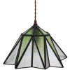 Clayre & Eef 5LL-6222 Lampă suspendată Tiffany Ø 31x107 cm E27-max 1x40W Verde