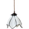 Clayre & Eef 5LL-6223 Lampă suspendată Tiffany Ø 18x115 cm E14-max 1x25W Alb - Maro