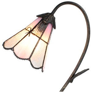 Clayre & Eef 5LL-6247 Lampă de masă Tiffany 30x17x48 cm E14-max 1x25W maro - roz