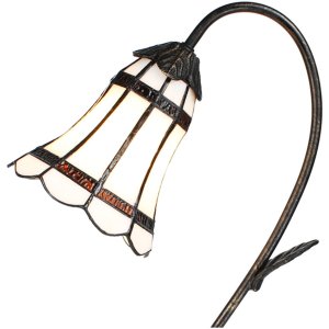 Clayre & Eef 5LL-6250 Lampă de masă Tiffany 30x17x48 cm E14-max 1x25W Brown - Alb