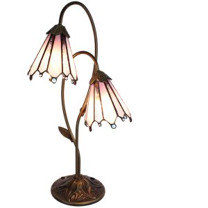 LumiLamp Lampă de masă Tiffany 35x18x61 cm E14 Brown Pink...