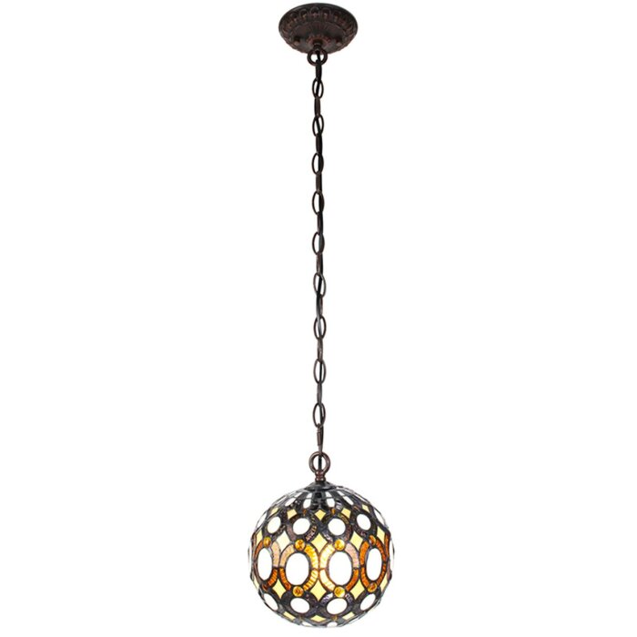 Clayre & Eef 5LL-6270 Lampă suspendată Tiffany Ø 20x116 cm E14-max 1x25W Galben