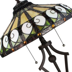 Clayre & Eef 5LL-6278 Lampă de masă Tiffany Ø 41x64 cm E27-max 2x60W Bej - Verde