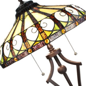 Clayre & Eef 5LL-6278 Lampă de masă Tiffany Ø 41x64 cm E27-max 2x60W Bej - Verde