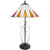 Clayre & Eef 5LL-6280 Lampă de masă Tiffany Ø 41x69 cm E27-max 2x60W Bej - Maro