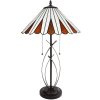 Clayre & Eef 5LL-6280 Lampă de masă Tiffany Ø 41x69 cm E27-max 2x60W Bej - Maro