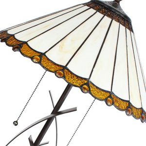 Clayre & Eef 5LL-6282 Lampă de masă Tiffany Ø 41x69 cm E27-max 2x60W Bej - Maro