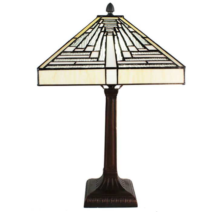 Clayre & Eef 5LL-6286 Lampă de masă Tiffany 31x31x48 cm E27-max 1x60W Bej