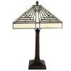 Clayre & Eef 5LL-6286 Lampă de masă Tiffany 31x31x48 cm E27-max 1x60W Bej