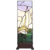 Clayre & Eef 5LL-6293 Lampă de masă Tiffany 18x18x48 cm E14-max 1x40W Bej - Violet