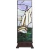 Clayre & Eef 5LL-6293 Lampă de masă Tiffany 18x18x48 cm E14-max 1x40W Bej - Violet