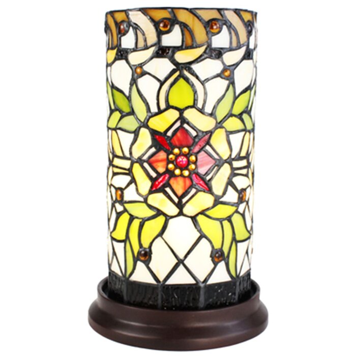 Clayre & Eef 5LL-6298 Lampă de masă Tiffany Ø 15x26 cm E14-max 1x40W Verde - Bej