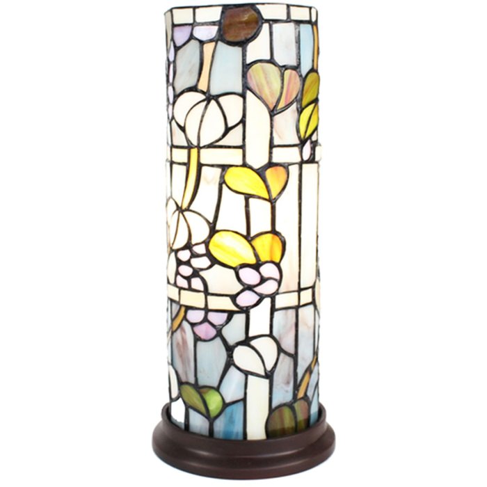 Clayre & Eef 5LL-6301 Lampă de masă Tiffany Ø 15x36 cm E14-max 1x40W Albastru - Roșu