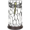 Clayre & Eef 5LL-6302 Lampă de masă Tiffany Ø 15x26 cm E14-max 1x40W Alb - Gri