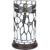 Clayre & Eef 5LL-6302 Lampă de masă Tiffany Ø 15x26 cm E14-max 1x40W Alb - Gri